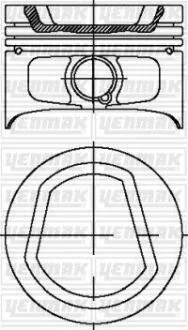 Поршень с кольцами і пальцем VW Polo 1.6i (размер отв. 76.51 / STD) (AEE-ALM) YENMAK 3104321000