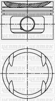 Поршень с кольцами і пальцем (размер отв. 84 / STD) BMW 325 24V - 92 (M 50 B 25 M) YENMAK 31-04601-000