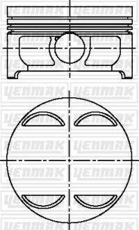 Поршень з кільцями і пальцем (размІр отв. 92 / STD) BMW E39 540i, X5 E53 4.4 i (8ц) (M 62 B 44 LEV) YENMAK 3104611000 (фото 1)