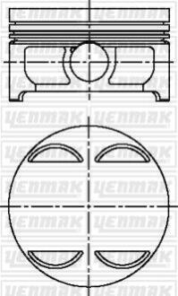 Поршень з кільцями і пальцем (размІр отв. 92 / STD) BMW E39 540i, X5 E53 4.4 i (8ц) (M 62 B 44 LEV) YENMAK 31-04611-000