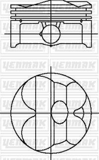 Поршень з кільцями і пальцем (розмір отв. 82.01 / STD) BMW E90 323/325 E60 523/525 F10 (N52 B25 OL / N52 B25 UL) YENMAK 31-04619-000