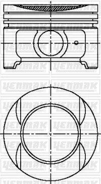 Поршень з кільцями і пальцем (размер отв. 83 / STD) CITROEN Xsantia/Xsara 1.8i, PEUGEOT 306/406 1,8і (XU7 JP 4, LFY) YENMAK 3104924000 (фото 1)