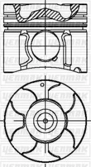 OPEL Поршень с кольцами і пальцем (размер отв. 79,0/STD) Astra H, Combo, Meriva, 1.7CDTI 03- YENMAK 3904233000