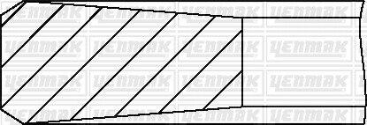 Комплект поршневих кілець (на 1 поршень) OPEL Omega B 2.0D (84.475/0.5) (2.5/1.75/3) YENMAK 91-09217-050