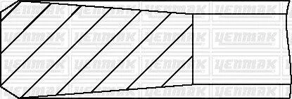 Комплект поршневих кілець (на 1 поршень) (84,00/STD) (3,0/2,0/3,0) BMW E38/E39/E46/E53 2.0-3.0d YENMAK 9109606000