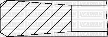 Комплект поршневих кілець (на 1 поршень) (84,50/+0.50) (3,0/2,0/2,0) BMW E87 118d, E90 338d YENMAK 9109629050 (фото 1)