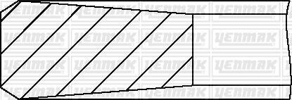 Комплект поршневих кілець (на 1 поршень) (84,50/+0.50) (3,0/2,0/2,0) BMW E87 118d, E90 338d YENMAK 91-09629-050