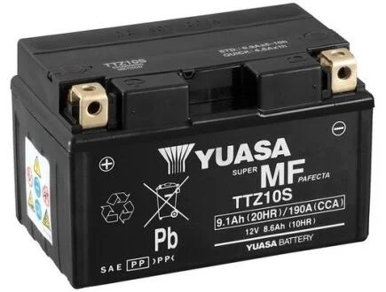 МОТО Yuasa 12V 9,1Ah MF VRLA Battery AGM (сухозаряжений) YUASA TTZ10S