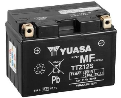 МОТО Yuasa 12V 11,6Ah MF VRLA Battery AGM (сухозаряжений) YUASA TTZ12S