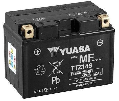 МОТО Yuasa 12V 11,8Ah MF VRLA Battery AGM (сухозаряжений) YUASA TTZ14S (фото 1)