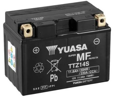 МОТО Yuasa 12V 11,8Ah MF VRLA Battery AGM (сухозаряжений) YUASA TTZ14S