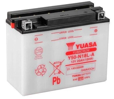МОТО Yuasa 12V 21,1Ah YuMicron Battery Y50-N18L-A (сухозаряжений) YUASA Y50N18LA (фото 1)