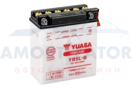 МОТО Yuasa 12V 5,3Ah YuMicron Battery YB5L-B(сухозаряжений) YUASA YB5LB (фото 1)