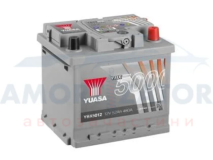 Акумулятор 12В 54Агод./500А YBX5000 Silver High Performance SMF (R+ стандартні клеми) 207x175x190 B03 - монтажний фланець 10.5мм (пусковий) YUASA YBX5012 (фото 1)