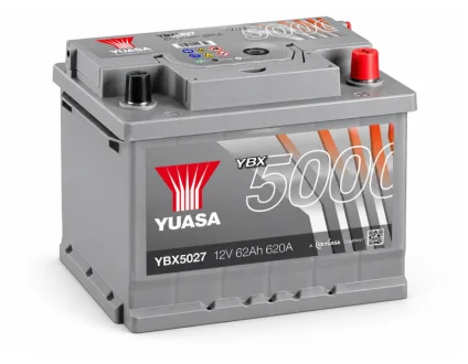Акумулятор 12В 40Агод./360А YBX5000 Silver High Performance SMF (R+ тонкі клеми (японські транспортні засоби)) 187x127x223 B00 - без монтажного фланця (пусковий) YUASA YBX5054