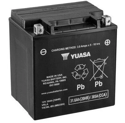 МОТО Yuasa 12V 31.6Ah High Performance MF VRLA Battery AGM YIX30L-BS(сухозаряжений) YUASA YIX30LBS (фото 1)