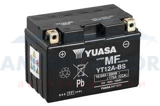МОТО Yuasa 12V 10Ah MF VRLA Battery YT12A-BS(сухозаряжений) YUASA YT12ABS (фото 1)