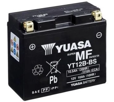 МОТО Yuasa 12V 10,5Ah MF VRLA Battery YT12B-BS(сухозаряжений) YUASA YT12BBS