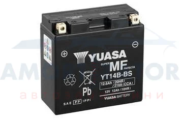 МОТО Yuasa 12V 12,6Ah MF VRLA Battery YT14B-BS(сухозаряжений) YUASA YT14BBS (фото 1)