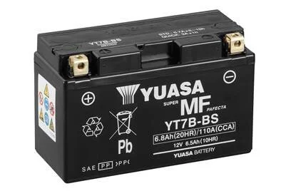 МОТО Yuasa 12V 6,5Ah MF VRLA Battery AGM YT7B-BS(сухозаряжений) YUASA YT7BBS
