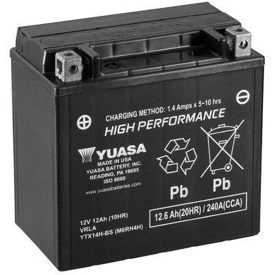 МОТО Yuasa 12V 12,6Ah High Performance MF Battery AGM YTX14H-BS(сухозаряжений) YUASA YTX14HBS (фото 1)