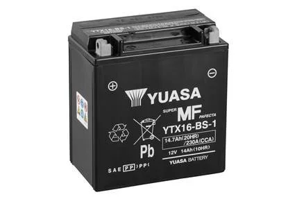МОТО Yuasa 12V 14,7Ah MF VRLA Battery YTX16-BS-1(сухозаряжений) YUASA YTX16BS1