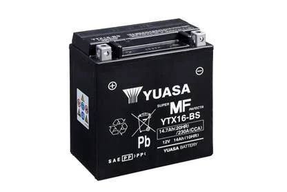 МОТО Yuasa 12V 14,7Ah MF VRLA Battery YTX16-BS(сухозаряжений) YUASA YTX16BS