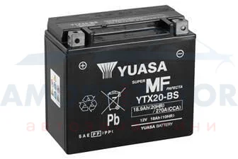 МОТО Yuasa 12V 18,9Ah MF VRLA Battery YTX20-BS(сухозаряжений) YUASA YTX20BS (фото 1)
