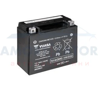 МОТО Yuasa 12V 18,9Ah High Performance MF VRLA Battery AGM YTX20HL-BS (сухозаряжений) YUASA YTX20HLBS (фото 1)