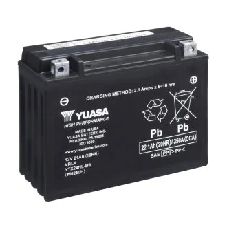 МОТО Yuasa 12V 22,1Ah High Performance MF VRLA Battery YTX24HL-BS(сухозаряжений) YUASA YTX24HLBS