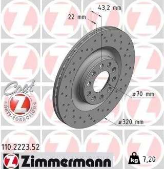 Диск гальмівний ZIMMERMANN 110.2223.52
