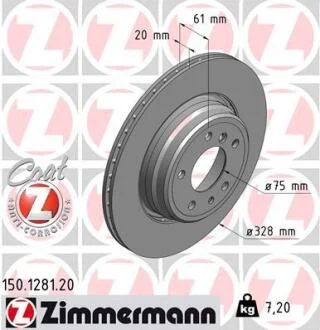 Диск гальмівний ZIMMERMANN 150128120