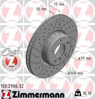 Диск гальмівний ZIMMERMANN 150.2906.32