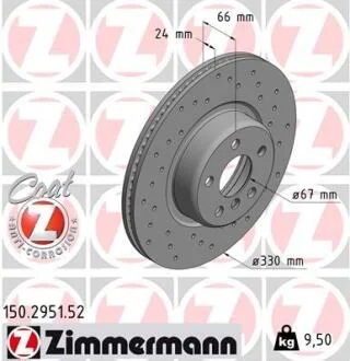 Гальмівний диск ZIMMERMANN 150.2951.52