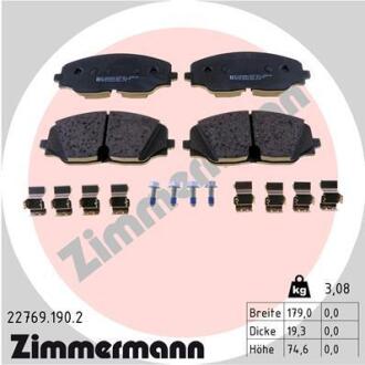 Комплект гальмівних накладок, дискове гальмо ZIMMERMANN 22769.190.2
