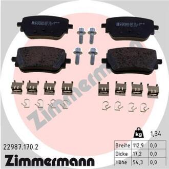 Комплект гальмівних накладок, дискове гальмо ZIMMERMANN 22987.170.2