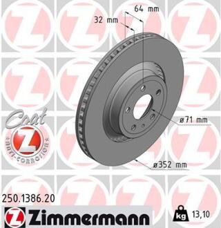 Гальмівний диск ZIMMERMANN 250.1386.20