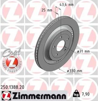 Гальмівний диск ZIMMERMANN 250.1388.20