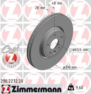 Гальмівний диск ZIMMERMANN 290.2272.20