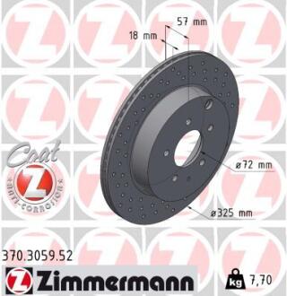 Гальмівний диск ZIMMERMANN 370.3059.52