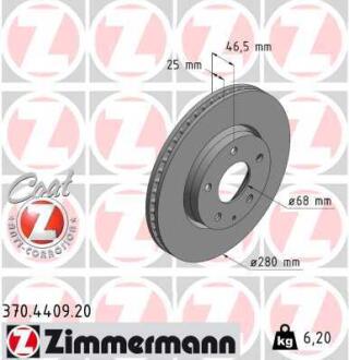Гальмівний диск ZIMMERMANN 370.4409.20