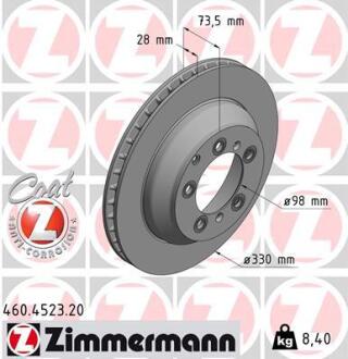Гальмівний диск ZIMMERMANN 460.4523.20