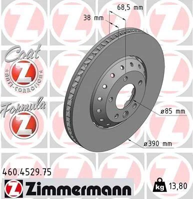 Гальмівний диск ZIMMERMANN 460.4529.75 (фото 1)