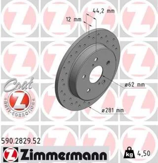 Гальмівний диск ZIMMERMANN 590.2829.52
