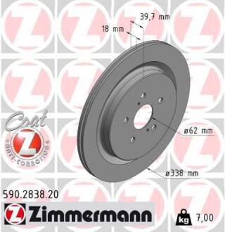 Гальмівний диск ZIMMERMANN 590.2838.20
